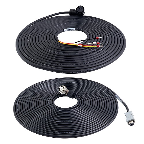 Kit de cable de motor y encoder de 10m(393,7") con conectores para servomotor de 17 bits series A6 y A6H - A6-10M-10E-B | StepperOnline