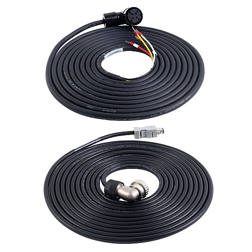 Kit de cable de motor y encoder de 5m(196,85") con conectores para servomotor de 17 bits series A6 y A6H - A6-5M-5E-B | StepperOnline