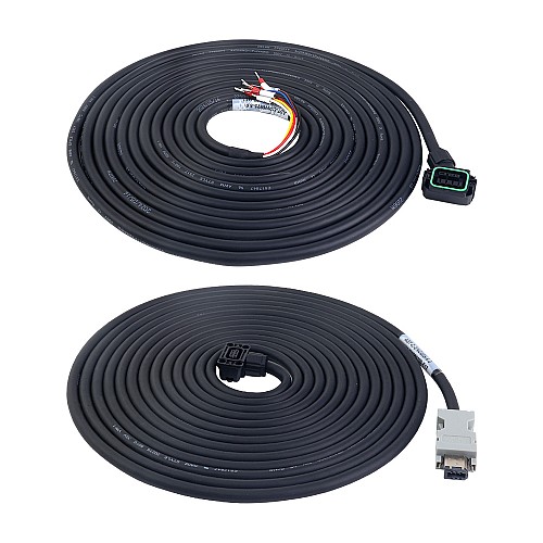 Cable de motor y codificador de 5m(196,85") con kit de conectores para servomotor de 17 bits de la serie A6 con freno