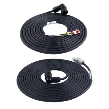 Kit de cable de motor y encoder de 5m(196,85") con conectores para servomotor de 17 bits series A6 y A6H con freno