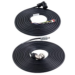 Kit de cable de motor y encoder de 5m(196,85") con conectores para servomotor de 17 bits series A6 y A6H con freno