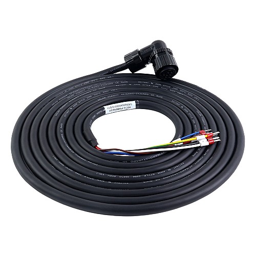 Kit de cable de motor y encoder de 5m(196,85") con conectores para servomotor de 17 bits series A6 y A6H con freno - A6-5MB-5E-B | StepperOnline