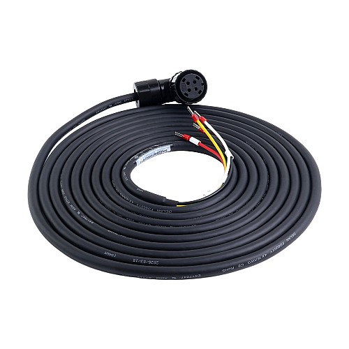 Kit de cable de motor y encoder de 5m(196,85") con conectores para servomotor de 17 bits series A6 y A6H - A6-5M-5E-B | StepperOnline
