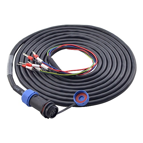 Cable de extensión de motor de 4 pines de 3m(118,11") para 17-bit servomotor de la serie T6 con freno Cable de extensión de motor de 4 pines de 3m(118,11") para 17-bit servomotor de la serie T6 con freno