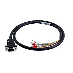 Cable blindado de alta flexibilidad HDB15 macho a desnudo de 1m(39,37"), conector D-SUB de 15 pines