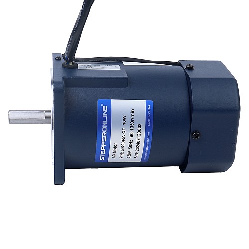 Fase única 110VAC 90W 50Hz Brida 90mm Relación de transmisión 100:1 Motor de inducción de CA con caja de cambios en ángulo recto 90W 220VAC 50Hz 90-1350RPM 0,675Nm(95,59oz.in) Brida 90mm Motor de velocidad variable CA monofásico - 5IK90RA-CF | StepperOnline