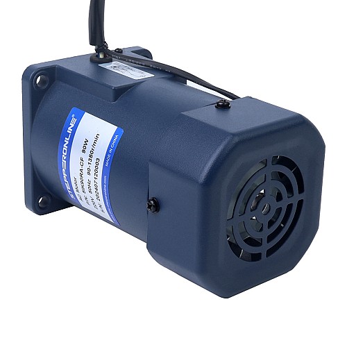 Fase única 110VAC 90W 50Hz Brida 90mm Relación de transmisión 100:1 Motor de inducción de CA con caja de cambios en ángulo recto 90W 220VAC 50Hz 90-1350RPM 0,675Nm(95,59oz.in) Brida 90mm Motor de velocidad variable CA monofásico - 5IK90RA-CF | StepperOnline
