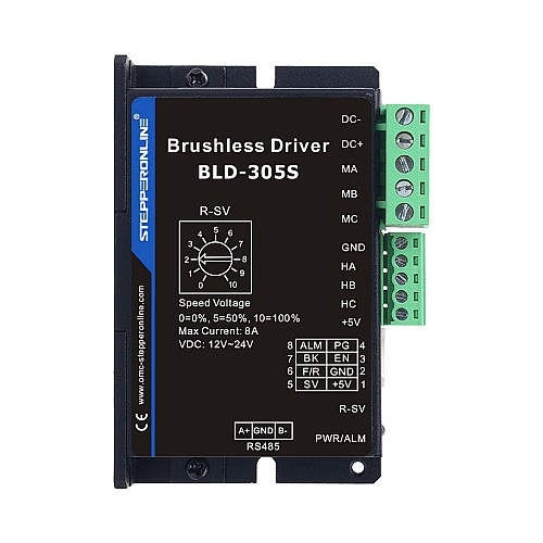 Controlador de motor CC sin escobillas digital 12-24VDC máx. 8.0A 120W - BLD-305S | StepperOnline Controlador de motor CC sin escobillas digital 12-24VDC máx. 8.0A 120W - BLD-305S | StepperOnline
