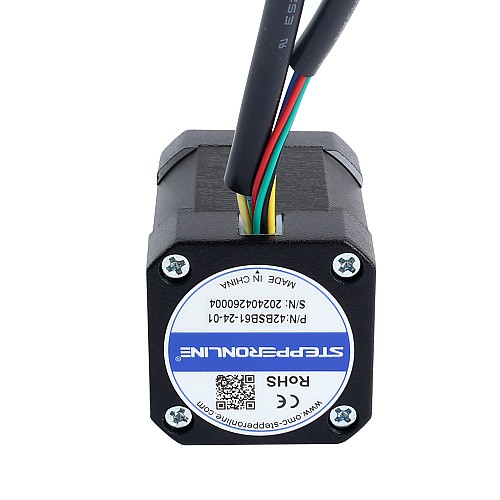 Motor BLDC 24V 3000RPM 0.125Nm 39W 2.30A 42x42x61mm - 42BSB61-24-01 | StepperOnline
