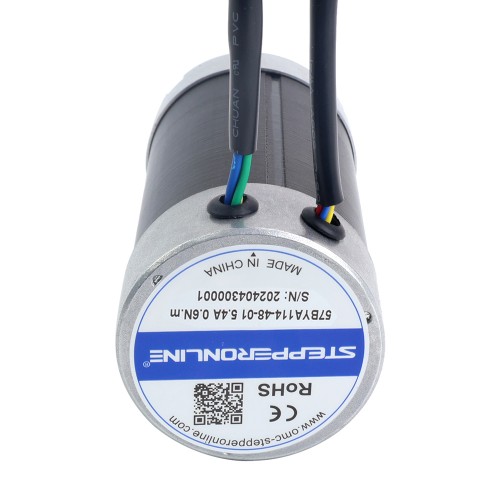 48V 3000RPM 0.6Nm 188W 5.40A Φ57x113.5mm Motor BLDC - 57BYA114-48-01 | StepperOnline