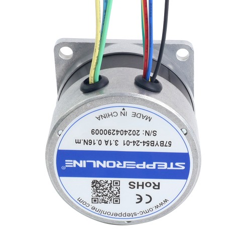 Motor BLDC de 24V, 3000RPM, 0,16Nm, 50W, 3,10A, 57x57x53,5mm - 57BYB54-24-01 | StepperOnline