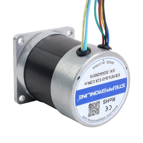 Motor BLDC de 24V, 3000RPM, 0,29Nm, 91W, 5,20A, 57x57x73,5mm - 57BYB74-24-01 | StepperOnline