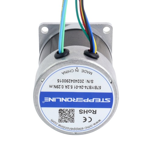 Motor BLDC de 24V, 3000RPM, 0,29Nm, 91W, 5,20A, 57x57x73,5mm - 57BYB74-24-01 | StepperOnline