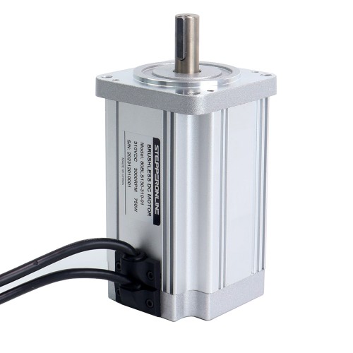Motor CC sin escobillas cuadrado 310V 3000RPM 2,38Nm 750W 3,2A 80x80x130mm