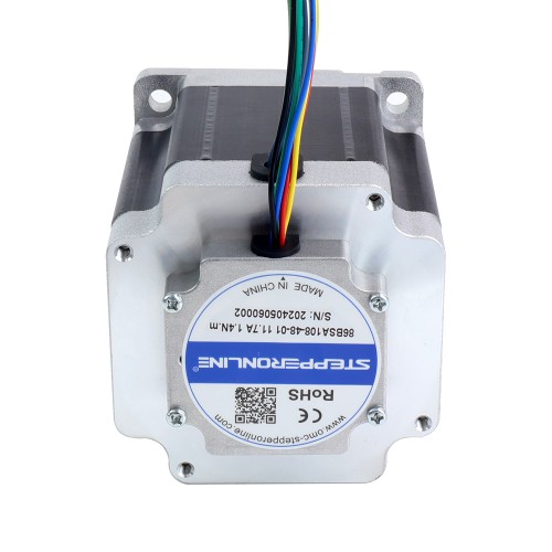 Motor BLDC 48V 3000RPM 1,4Nm 440W 11,70A 86x86x108mm - 86BSA108-48-01 | StepperOnline