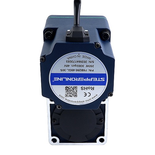 Motor BLDC de engranajes 48V 250W 20RPM 70,00Nm(9912,82oz.in) 150:1 con caja de cambios de eje hueco paralelo