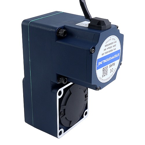 Motor BLDC de engranajes 48V 250W 20RPM 70,00Nm(9912,82oz.in) 150:1 con caja de cambios de eje hueco paralelo