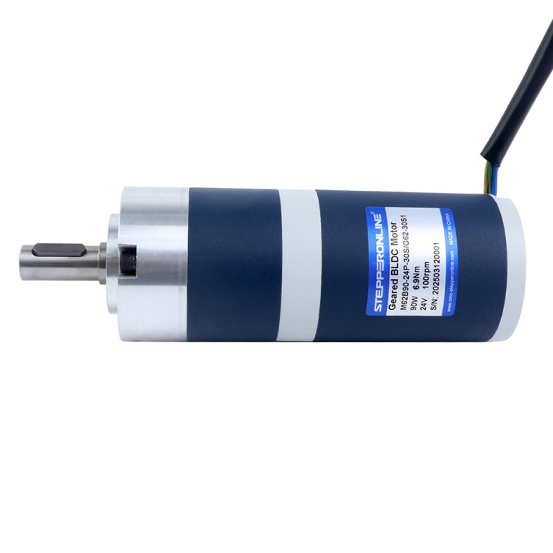 24V 90W 100RPM Motor DC sin Escobillas con Caja Reductora 6,90Nm(977,12oz.in) 30:1 Caja Planetaria