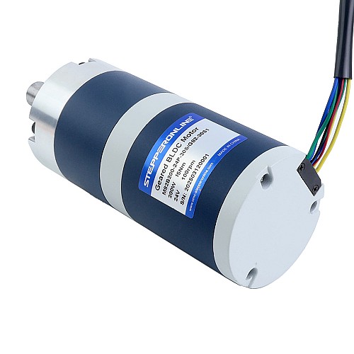 24V 200W 100RPM Motor DC sin Escobillas con Caja Reductora 15,00Nm(2124,17oz.in) 30:1 Caja Planetaria - M82B200-24P-30S/G82-30S1 | StepperOnline