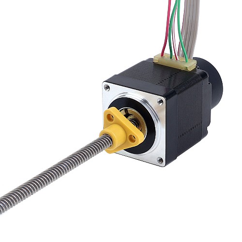 Motor paso a paso de circuito cerrado Nema 11 0.07Nm(9.91oz.in) Codificador 300PPR Motor paso a paso lineal Acme externo Nema 11, 1,0A, pila de 32,2mm, con codificador rotatorio óptico, 300PPR - 11E13S1004HD5-180RS-E22-300 | StepperOnline