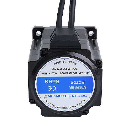Motor de bucle cerrado Nema 34 serie S 4,3Nm(608,93oz.in) Codificador 1000PPR(4000CPR) - 34HS31-6004D-E1000 | StepperOnline Motor de bucle cerrado Nema 34 serie S 4,3Nm(608,93oz.in) Codificador 1000PPR(4000CPR) - 34HS31-6004D-E1000 | StepperOnline