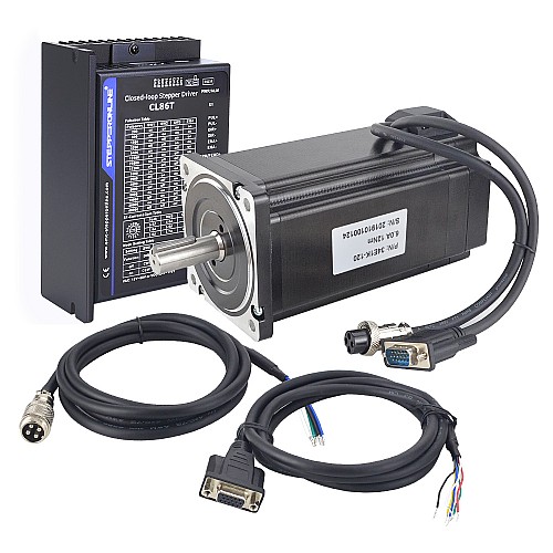 Kit CNC paso a paso de circuito cerrado de 1 eje serie TP 12Nm(1699.34oz.in) Motor y Driver Nema 34 Kit CNC paso a paso de circuito cerrado de 1 eje serie TP 12Nm(1699.34oz.in) Motor y Driver Nema 34