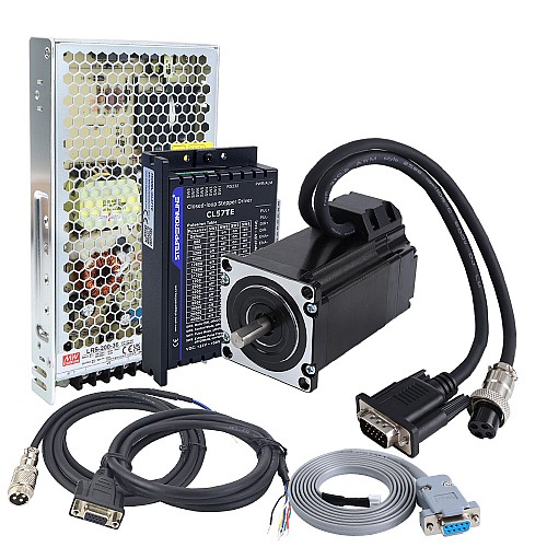 Kit de motor paso a paso de lazo cerrado TES Serie 1 Eje 2,0Nm(283,22oz.in) Nema 23 con driver CL57TE y fuente de alimentación - 1-CLTES20 | StepperOnline