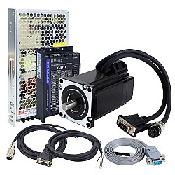 Kit de motor paso a paso de lazo cerrado TES Serie 1 Eje 3,0Nm(424,83oz.in) Nema 24 con driver CL57TE y fuente de alimentación