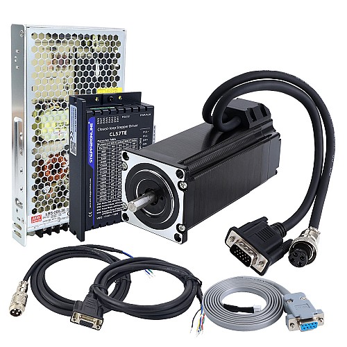 Kit de motor paso a paso de lazo cerrado TES Serie 1 Eje 3,0Nm(424,83oz.in) Nema 23 con driver CL57TE y fuente de alimentación - 1-CLTES30A | StepperOnline