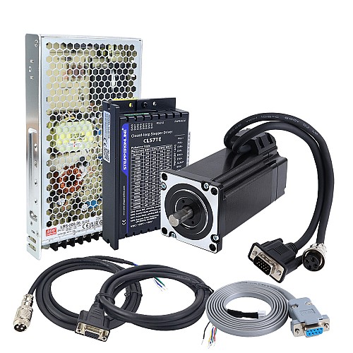 Kit de motor paso a paso de lazo cerrado TES Serie 1 Eje 4,0Nm(566,56oz.in) Nema 24 con driver CL57TE y fuente de alimentación - 1-CLTES40 | StepperOnline