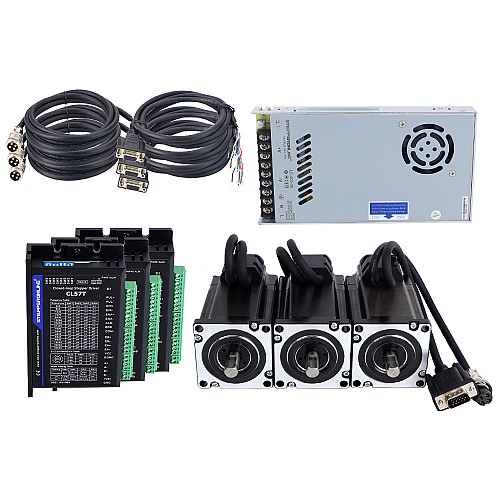 Kit paso a paso de circuito cerrado Nema 24 de 3 ejes, 3,0Nm(424,83oz.in) de la serie TS con fuente de alimentación