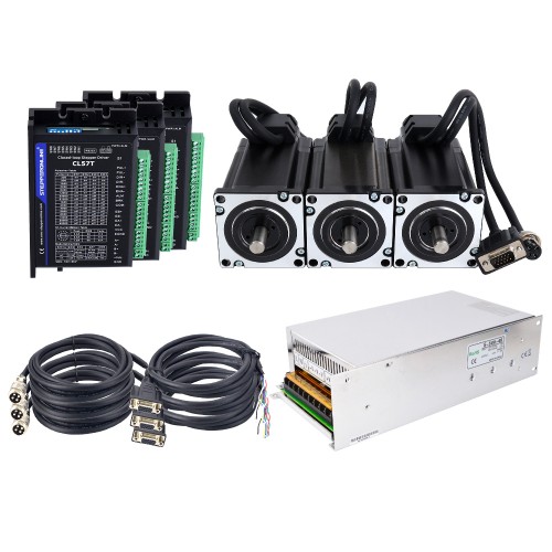 Kit paso a paso de bucle cerrado Nema 24 de 4,0Nm(566,56oz.in) de 3 ejes serie TS con fuente de alimentación