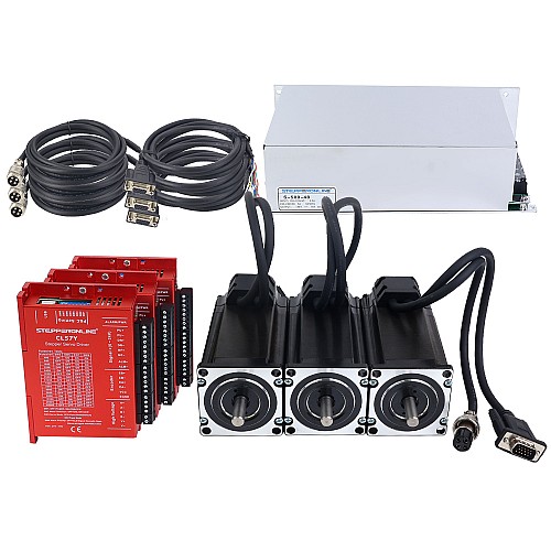 Kit de Motor de Bucle Cerrado YS Series de 3 Ejes 3.00Nm(424.83oz.in) Nema 23 con Fuente de Alimentación Kit de Motor de Bucle Cerrado YS Series de 3 Ejes 3.00Nm(424.83oz.in) Nema 23 con Fuente de Alimentación