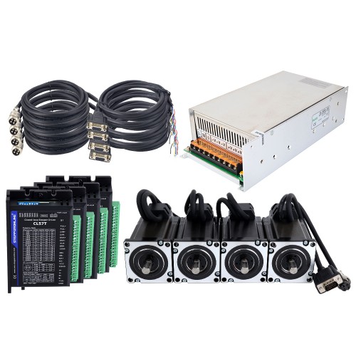 TS Series 4 Axis 3.0Nm(424.83oz.in) Nema 24 Kit paso a paso de circuito cerrado con fuente de alimentación