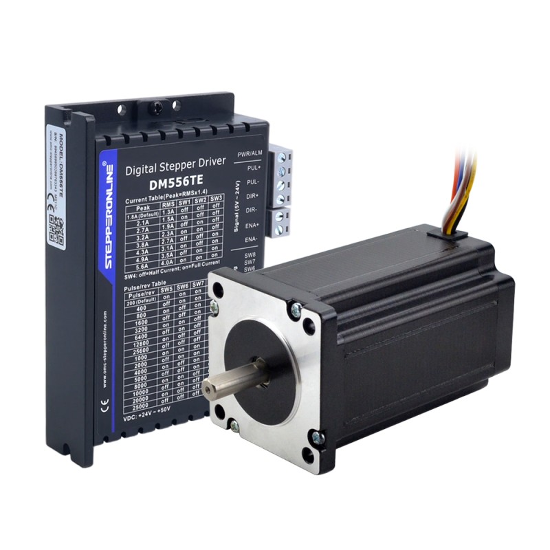 TES Series Kit CNC 1 eje con motor paso a paso 3,4Nm(481,48oz.in) Motor paso a paso Nema 24 & Controlador DM556TE - 1-DM556TE-24HS39 | StepperOnline