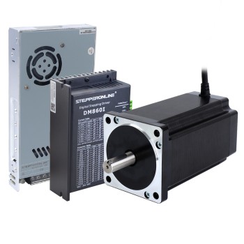 Kit CNC paso a paso de 1 eje motor paso a paso Nema 34 controlador y fuente de alimentación de 60V 12,0Nm(1699,34oz.in)