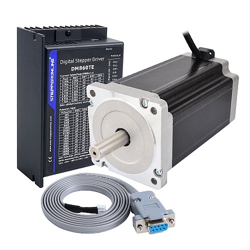 Kit CNC de motor paso a paso TES Serie 1 Eje 13Nm(1840,95oz.in) Motor paso a paso Nema 34 y Controlador DM860TE - 1-DM860TE-34HS59 | StepperOnline