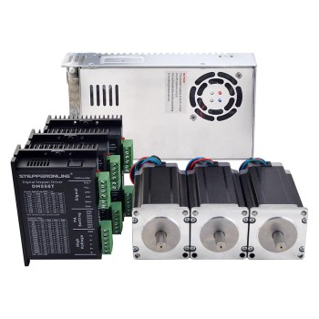 Kit de 3 ejes 3.0Nm(425oz.in) 4.2A Nema 23 Motor y Driver DM556T y fuente de alimentación de 48V