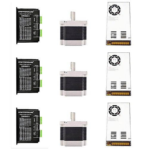 Kit de enrutador CNC de 3 ejes 4.5Nm(637oz.in) Motor paso a paso Nema 34 y Driver Kit de enrutador CNC de 3 ejes 4.5Nm(637oz.in) Motor paso a paso Nema 34 y Driver