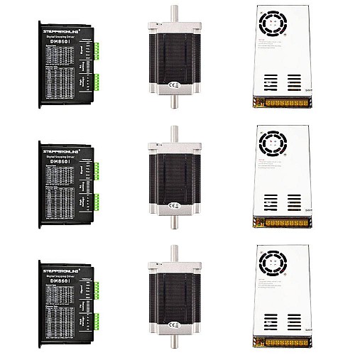 Kit de enrutador CNC de 3 ejes 8.5Nm (1204oz.in) Motor paso a paso Nema 34 y Driver