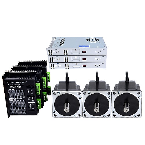 Kit CNC paso a paso de 3 ejes 8,0Nm(1132,89oz.in) Motor paso a paso Nema 34 y controlador y alimentación de 60V Kit CNC paso a paso de 3 ejes 8,0Nm(1132,89oz.in) Motor paso a paso Nema 34 y controlador y alimentación de 60V