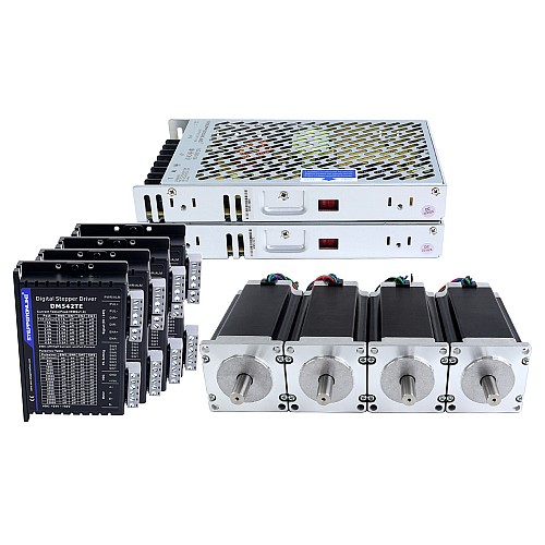 Kit CNC enrutador de 4 ejes serie TES 3,0Nm(424,83oz.in) Motor paso a paso Nema 23 y controlador DM542TE y Fuente de alimentación - 4-DM542TE-S30 | StepperOnline