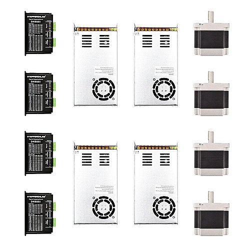 Kit de enrutador CNC de 4 ejes 4.5Nm(637oz.in) Motor paso a paso Nema 34 y Driver Kit de enrutador CNC de 4 ejes 4.5Nm(637oz.in) Motor paso a paso Nema 34 y Driver