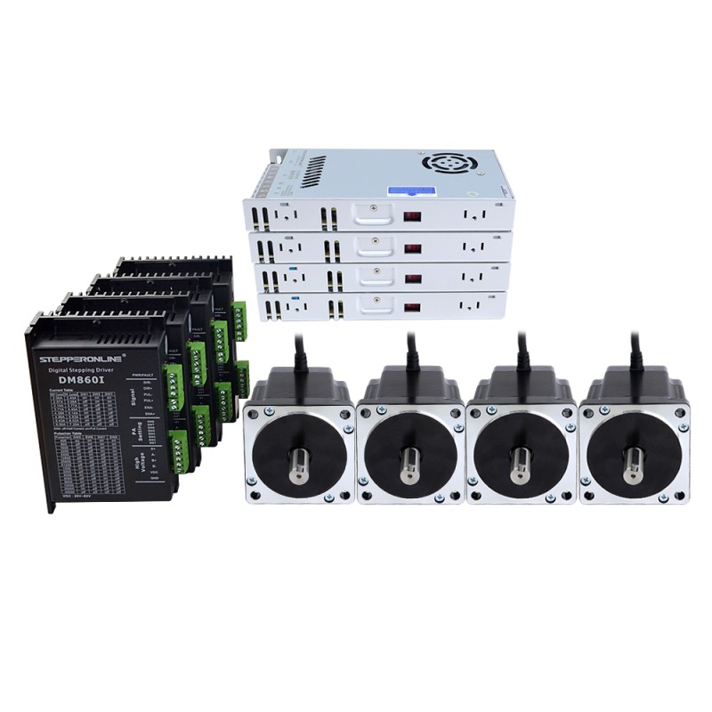 EE. UU. en oferta - Kit CNC paso a paso de 4 ejes motor paso a paso Nema 34, controlador y alimentación de 60V 8,0Nm(1132,89oz.in) - US-4-DM860I-S80 | StepperOnline