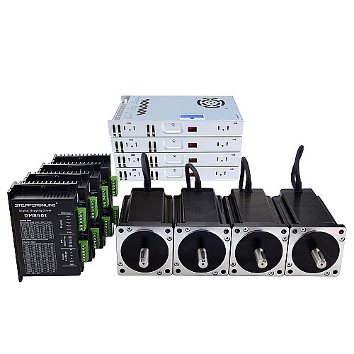 Kit de enrutador de 4 ejes 13.0Nm (1841oz.in) Motor Nema 34 y driver fuente de alimentación de 60V