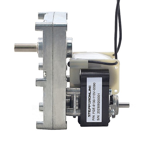 Motorreductor cepillado de 110V CA 100kg.cm/5,5RPM con caja de cambios de dientes rectos rectangular 590:1