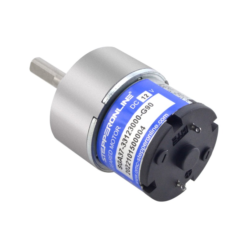 CN en oferta - Motor de engranaje cepillado de 12V CC, caja de engranajes rectos 90:1 de 2kg.cm/24RPM - CN-SGA37-33123000-G90 | StepperOnline