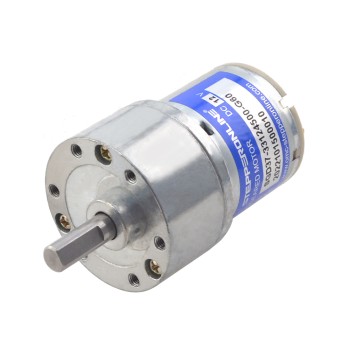 Motor de engranajes cepillado de 12V CC 4kg.cm/50RPM con caja de engranajes rectos 60:1