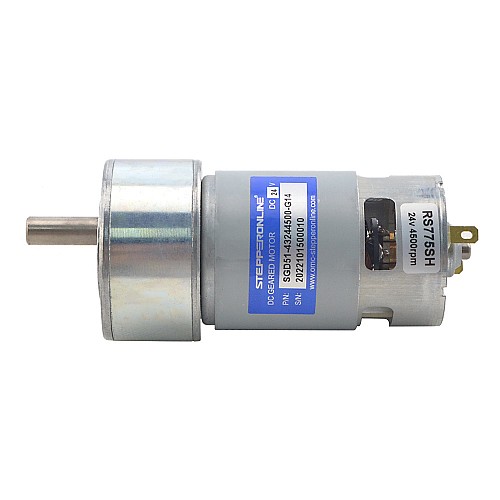 Motor de engranajes cepillado de 24V CC 5kg.cm/245RPM con caja de engranajes rectos 14:1