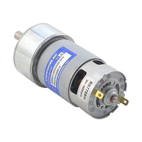 Motor de engranajes cepillado de 24V CC 5kg.cm/245RPM con caja de engranajes rectos 14:1